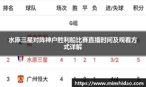 水原三星对阵神户胜利船比赛直播时间及观看方式详解
